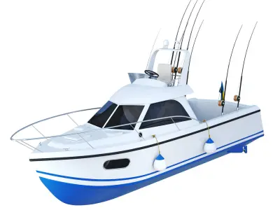 Pleasure fishing boat 3D model by kudim