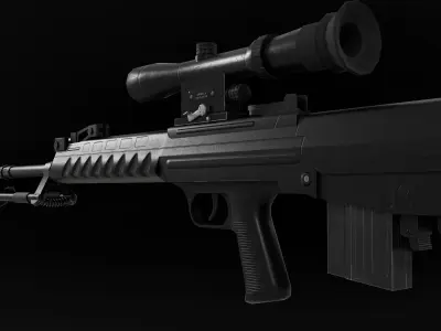 Low Poly Chinese QBU-88 Sniper Rifle Low-poly 3D model