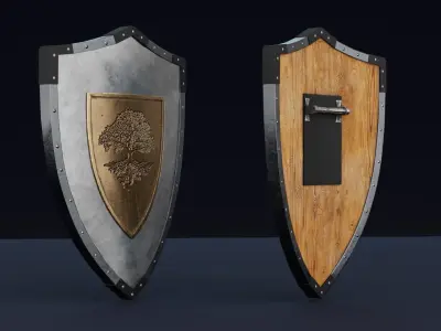 Viking shield Low-poly 3D model 24