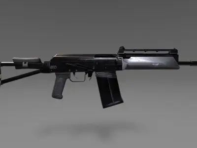 saiga rifle Low-poly 3D model