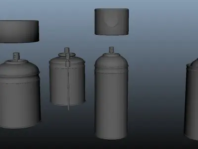 Spray Cans untextured Free 3D model