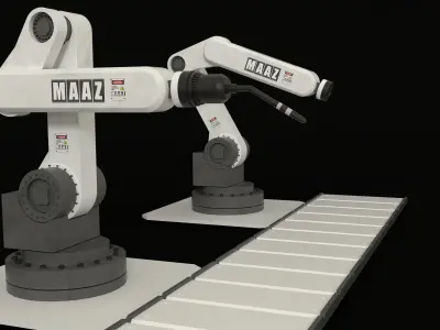 Robotic arm Low-poly 3D model 2