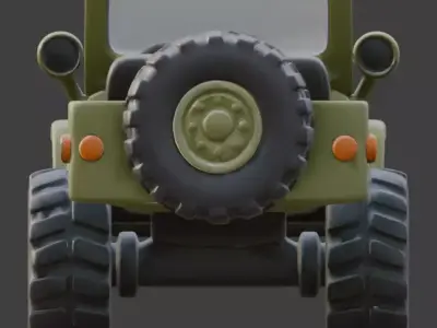 Stylized Chibi Military Jeep 3D Model Low-poly 3D model