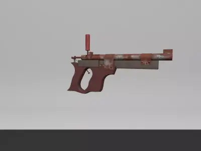 Handmade Pipe Pistol  Post Apocalyptic Gun Low-poly 3D model