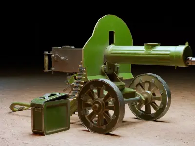 machine gun Low-poly 3D model order