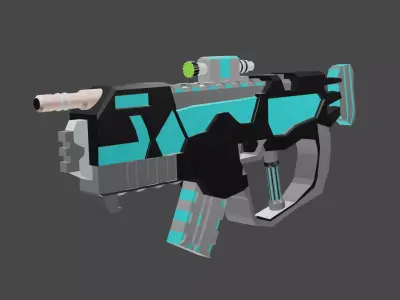 HOT GUN Low-poly 3D model
