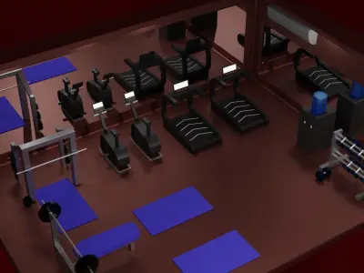 GYM PACKAGE Low-poly 3D model