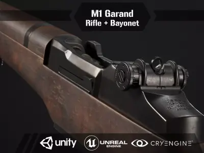 M1 Garand Rifle Low-poly 3D model purchase
