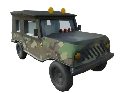 Military Jeep Model  Low-poly 3D model