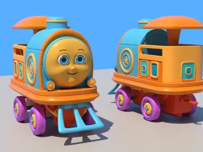 Cartoon Baby Train 3D model