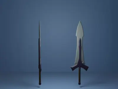 GreatSword two swords Free low-poly 3D model