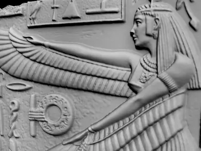 COPY OF THE ORIGINAL ARTIFACT PART OF A WALL ISIS WING 3D print model