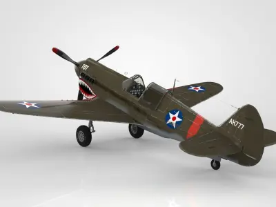 Curtiss P-40 Warhawk 3D model shop