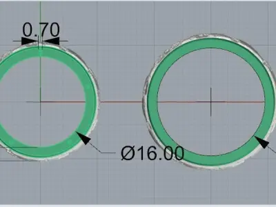 Wedding bends with noised middle part 3D print model