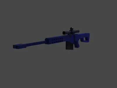 Low Poly Gun Set - Sniper - Pistol - SMG - Shotgun Free low-poly 3D model