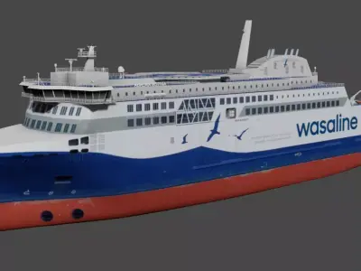 Aurora Botnia RO-PAX Low-poly 3D model