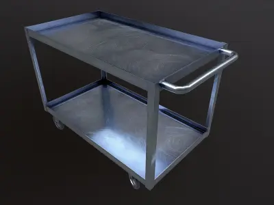 Metal Trolley Low-poly 3D model