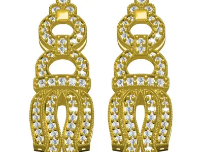 Vintage Style Earring 3D print model