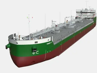 TANKER SHALLOW DRAFT GREEN  3D model