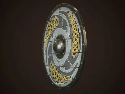 Viking Shield 18 Low-poly 3D model