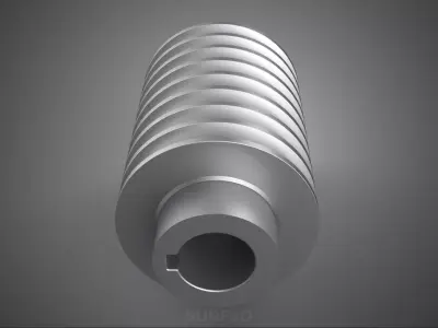 STANDARD 8 EIGHT OCTUPLE GROOVE TRACK PULLEY SHEAVE WHEEL V BELT 3D model