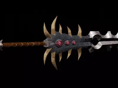 Fantasy sword PBR Low-poly 3D model shop