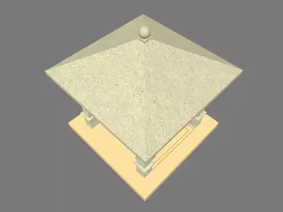 Water Well Structure Low-poly 3D model