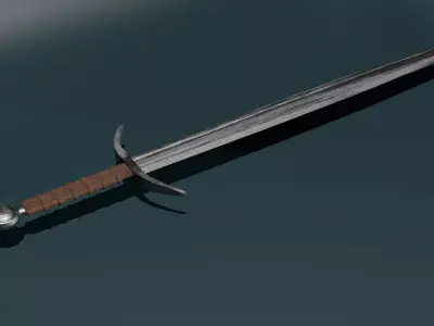 game ready low poly sword Free low-poly 3D model