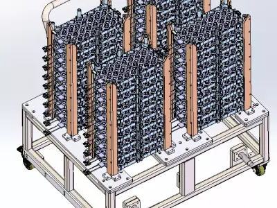 Cylindrical battery sorting and encapsulation production line 3D model