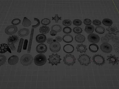 A collection of Gear of various types 3D model