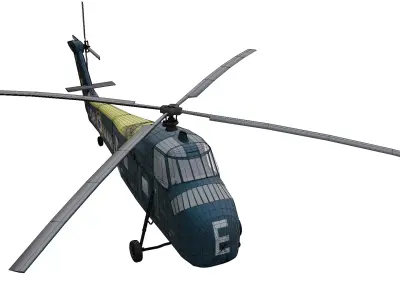 Sikorsky S58 Low-poly 3D model