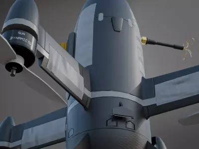 P1-Sun Ukrainian Interceptor Drone Low-poly 3D model