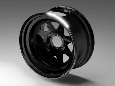 Generic Offroad Steel Rim Low-poly 3D model