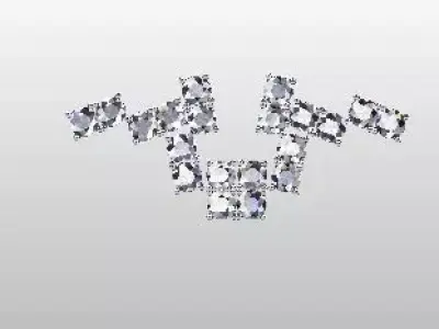 earrings group of diamonds Free 3D model by khattab-go-1