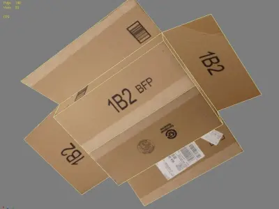 Crate 6 cardboard box 3D model