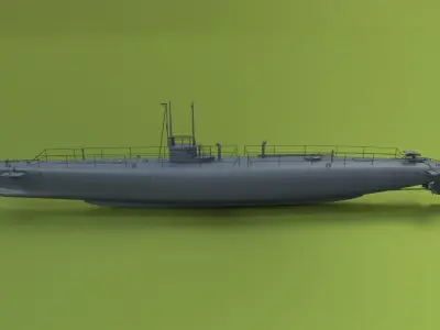 HMS S1 Low-poly 3D model