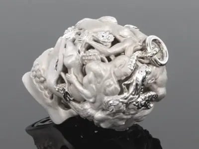 Skull pendants  antique sculpture   3D print model