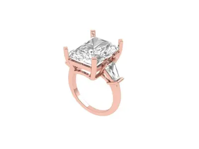 Radiant 3 Stone Ring 3D print model buy