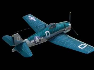 Grumman F6F Hellcat Low-poly 3D model order