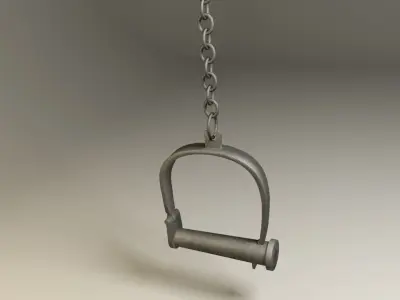 Pirate handcuffs with chain Low-poly 3D model