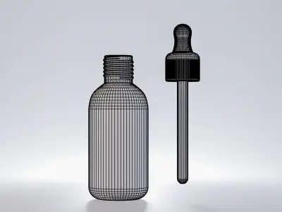 Cosmetic serum bottle Low-poly 3D model
