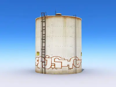 Big Water Tank Low-poly 3D model