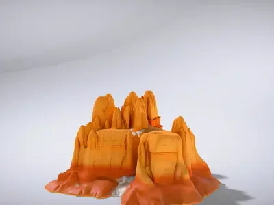 Ancient Canyon Fortress model pack Low-poly 3D model