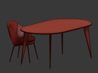 Dinning set table 3D model