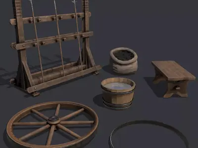 Medieval Blacksmith Furnishings  3D Model Pack