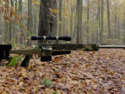Realistic Tactical Sniper Rifle 3D Model Camouflage Military  3D model