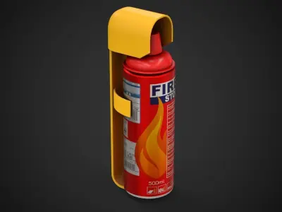 Fire Extinguisher Spray Game Ready Low-poly 3D model