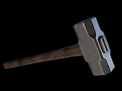 Hammer Low Poly 3D Model Low-poly 3D model