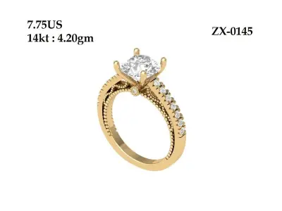 Solitaire-Art-Deco-Ring 3D print model buy