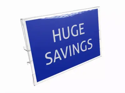 Store hinged flip up sign holder 3D model